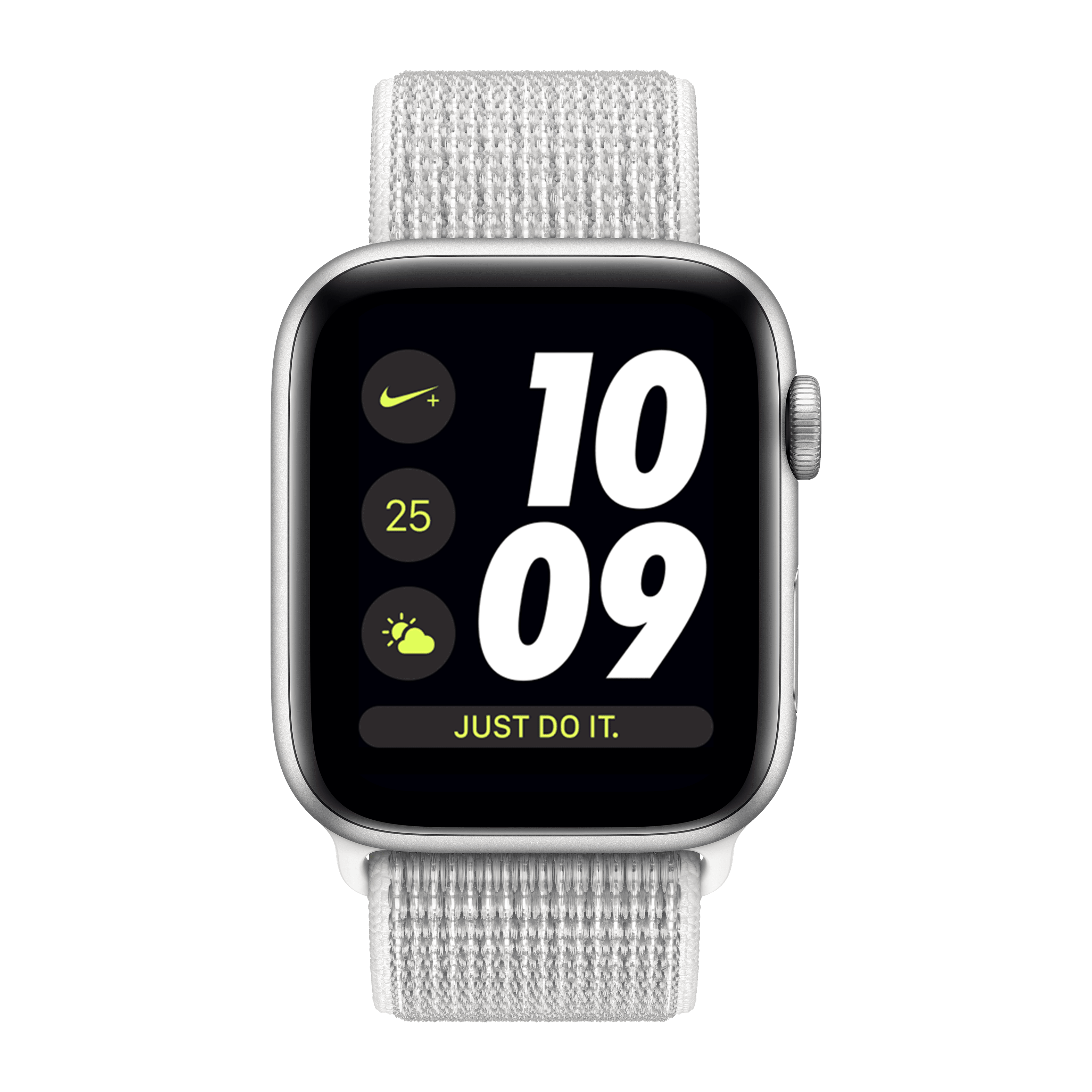 Silver aluminum case with summit white nike sport loop online